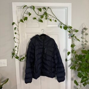Nautica Navy Blue Hooded Puffer Jacket